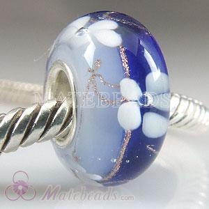 Blue Lampwork glass periwinkle beads