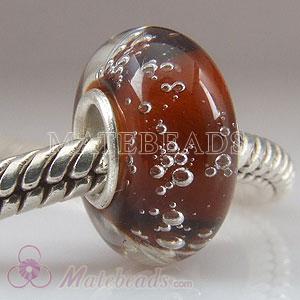 Brown bubbles Lampwork glass beads