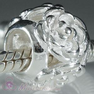 European sterling silver rose beads