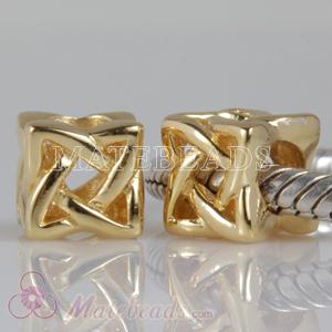 Gold Plated Silver Celtic Cube Beads 
