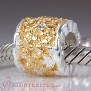 Gold Plated Flowers Euroepean Style Silver Beads