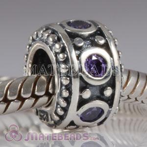 Largehole Jewelry Designer Silver and Purple Stone Beads