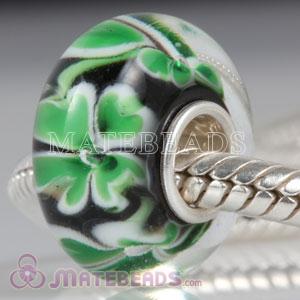 European style four-leaf clover Lampwork glass beads