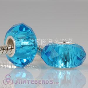 Blue Crystal Glass Faceted Round Loose Beads