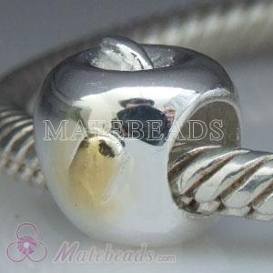 Sterling Silver Apple Bead fit European Charms