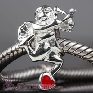 Sterling silver Cupid's arrow heart charm beads