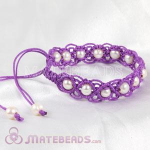 Fashion Hand Knitted Adjustable Bracelet for Child with Freshwater Pearl