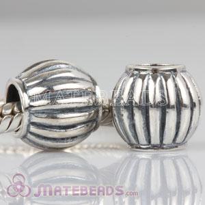 European Style Sterling Silver Round Fluted Beads