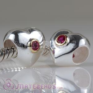 European heart beads with Rose stones