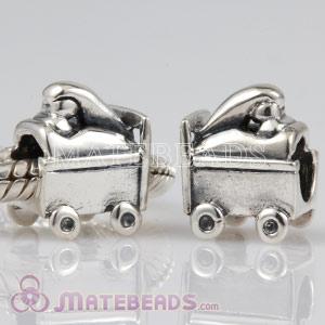 European Style Sterling Silver Mother Baby Carriage Beads