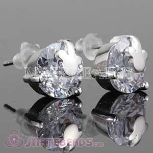 925 Sterling Silver CZ Mickey Head Stud Earrings