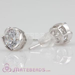 925 Sterling Silver Fashion CZ Stud 8 heart 8 arrow Earrings