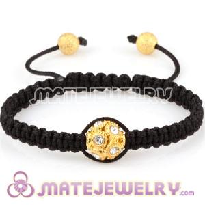 Fashion Sambarla Black Macrame Bracelet Wholesale Gold Crystal Beads