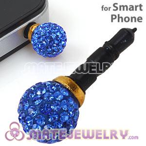 10mm Blue Czech Crystal Ball Plugy Headphone Jack Accessories