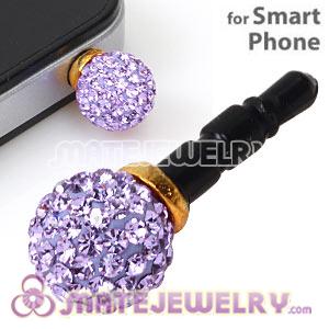 10mm Lavender Czech Crystal Ball Plugy Headphone Jack Accessories