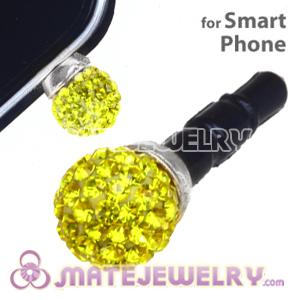 8mm Yellow Czech Crystal Ball Plugy Headphone Jack Accessories