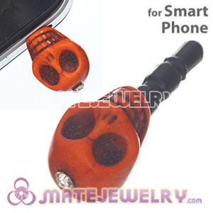 Wholesale 11×12mm Turquoise Skull Earphone Jack Plug For iPhone 