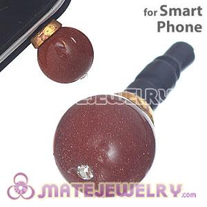 10mm Golden Stone Mobile Earphone Jack Plug Fit iPhone 