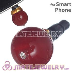 8mm Red Agate Mobile Earphone Jack Plug Fit iPhone 