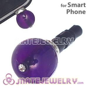 8mm Purple Agate Mobile Earphone Jack Plug Fit iPhone 
