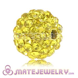 Wholesale Cheap Price 10mm Yellow Handmade Pave Crystal Beads