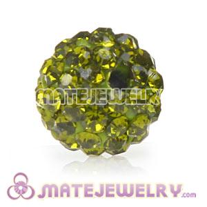 Wholesale Cheap Price 10mm Olivine Handmade Pave Crystal Beads