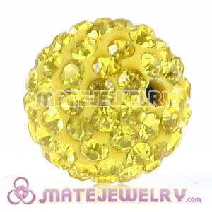 Wholesale Cheap Price 12mm Handmade Pave Yellow Crystal Beads
