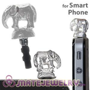Wholesale Silver Plated Alloy Elephant Earphone Jack Plug fit iphone 