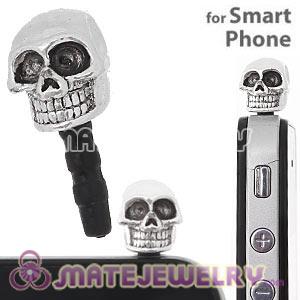 Wholesale Silver Plated Alloy Skull Earphone Jack Plug fit iphone 