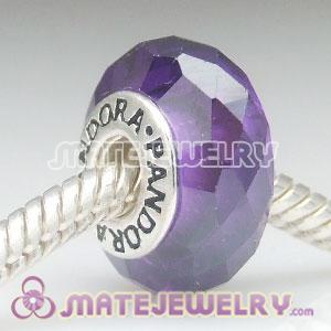 Purple Prism Cubic Zirconia Beads Fit European Jewelry