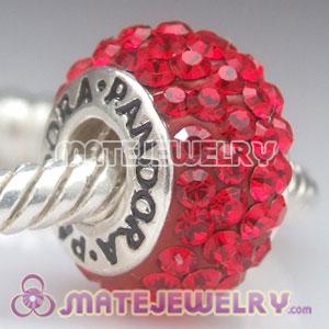 Red Austrian Crystal Beads 925 Stamped Screw Core European Compatible