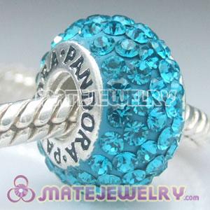 Blue Austrian Crystal Beads 925 Stamped Screw Core European Compatible