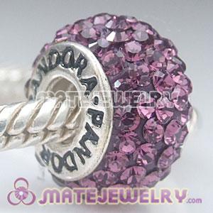 Purple Austrian Crystal Beads 925 Stamped Screw Core European Compatible