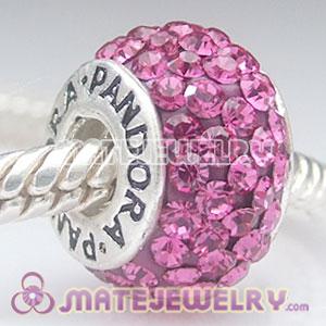Pink Austrian Crystal Beads 925 Stamped Screw Core European Compatible