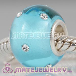 Kerastyle blue Glass Bead with Crystal Accents