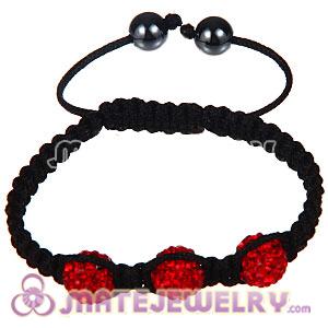 Wholesale Bargain Price Handmade Pave Red Crystal Macrame Bracelets