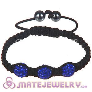 Wholesale Bargain Price Handmade Pave Blue Crystal Macrame Bracelets