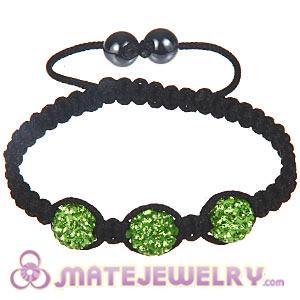 Wholesale Bargain Price Handmade Pave Green Crystal Macrame Bracelets