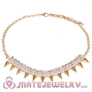 2012 New Resin Rhinestone Dentate Style Pendant Necklaces