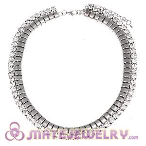 Silver Snake Crystal Rhinestone Chunky Choker Collar Necklaces