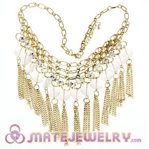 2012 New Clear Crystal Multi Layers Tassel Choker Bib Necklace 