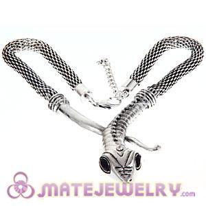 Vintage Silvery Chain Snake Head Punk Gothic Pendant Necklace