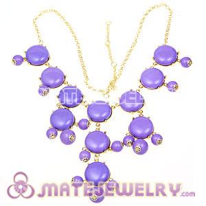 New Fashion Lavender Bubble Bib Statement Necklace 