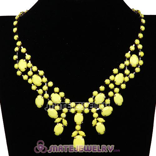 Chunky Multilayer Yellow Resin Choker Bib Necklaces Wholesale