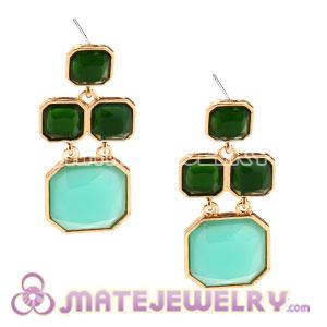 Fashion Gold Plated Faceted Resin Chandelier Drop Earrings Wholesale