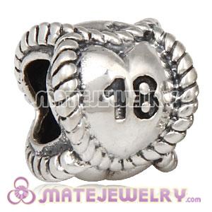 Wholesale European Sterling Silver Message Bead Birthday Milestones 18 Charm