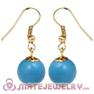 Fashion Gold Plated Blue Hoop Plastic Bubble Earrings Wholesale