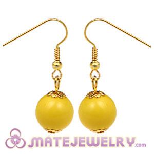 Fashion Gold Plated Yellow Hoop Plastic Bubble Earrings Wholesale