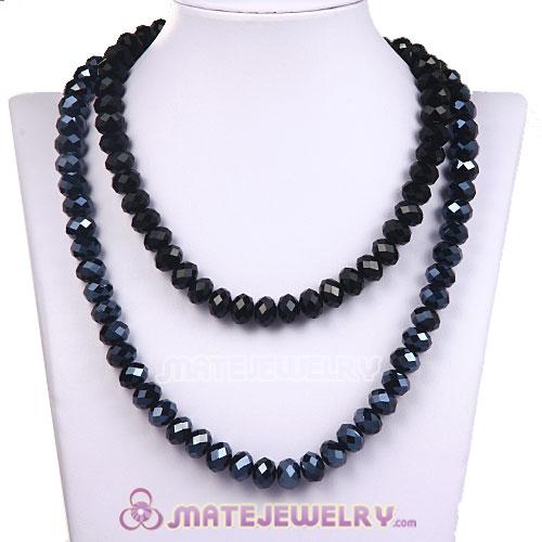Fashion Long Black Faceted Glass Kenneth Jay Lane Necklaces