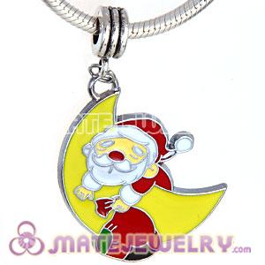 Platinum Plated Enamel European Santa Claus Dangle Charms Wholesale 